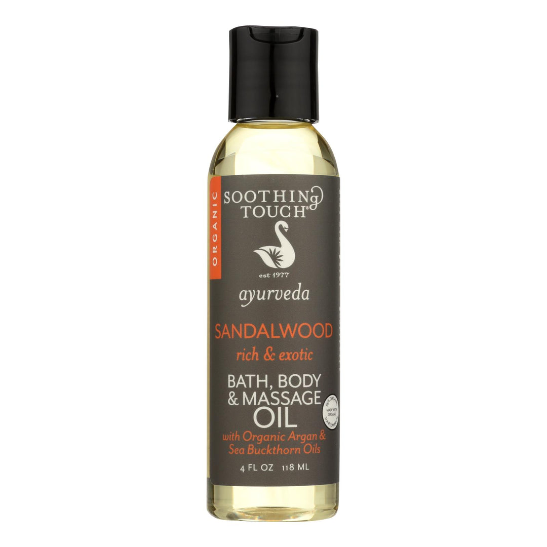 Soothing Touch Bath Body And Massage Oil - Ayurveda - Sandalwood - Rich And Exotic - 4 Oz - Maras Green